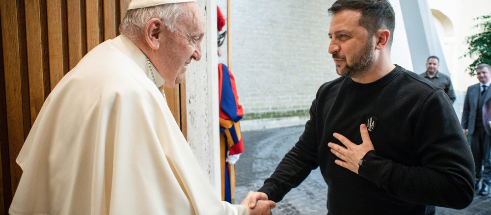 Pope Francis and Volodymyr Zelenskyi