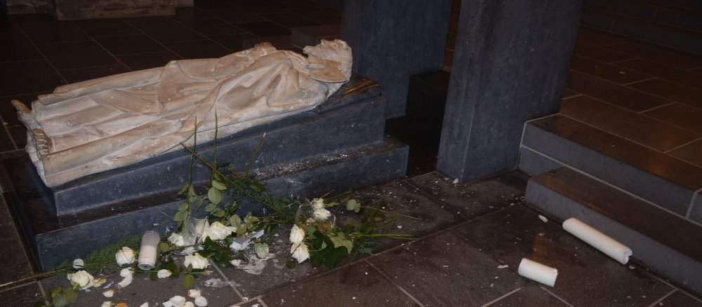 Verwüstungen in der Abtei St. Matthias