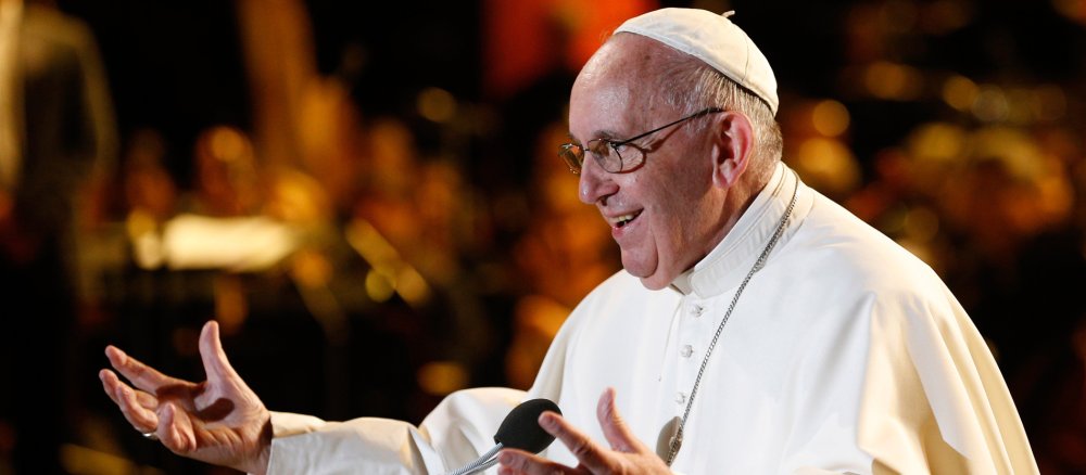 Papst Franziskus bei einer Ansprache.