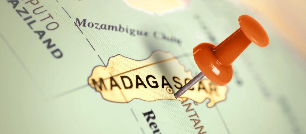 Madagaskar auf einer Landkarte