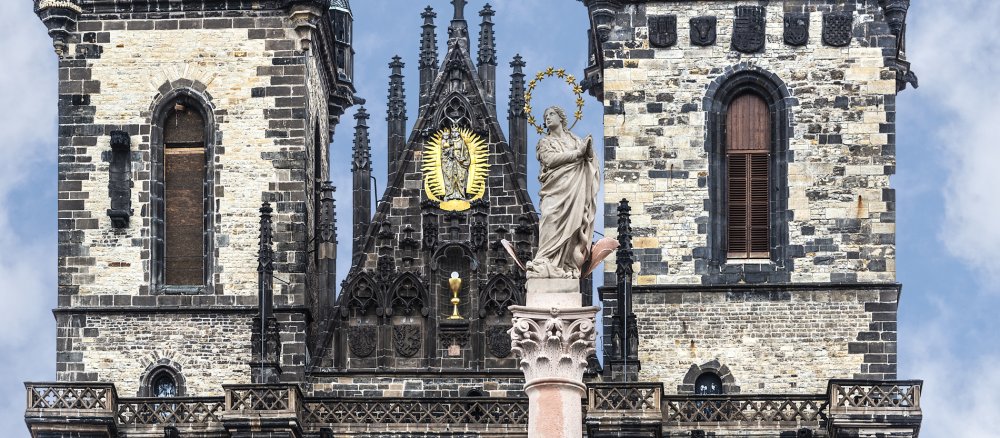 Die wiedererrichtete Prager Mariensäule