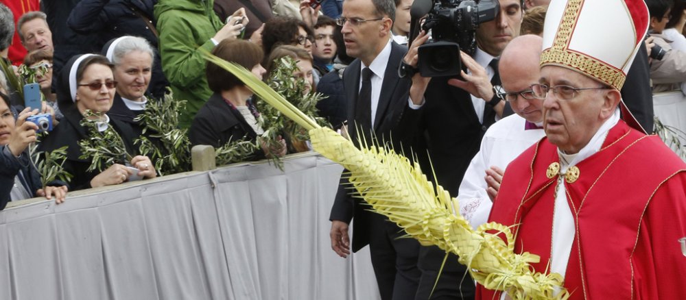 Palmsonntagsprozession mit Papst Franziskus.