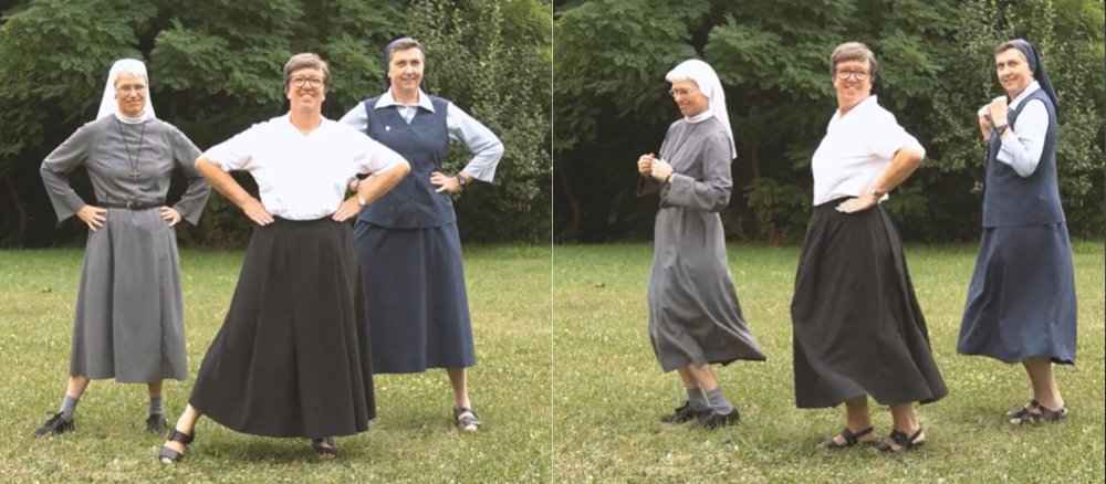 Screenshot der tanzenden Ordensfrauen im Video von "POV:JESUS"