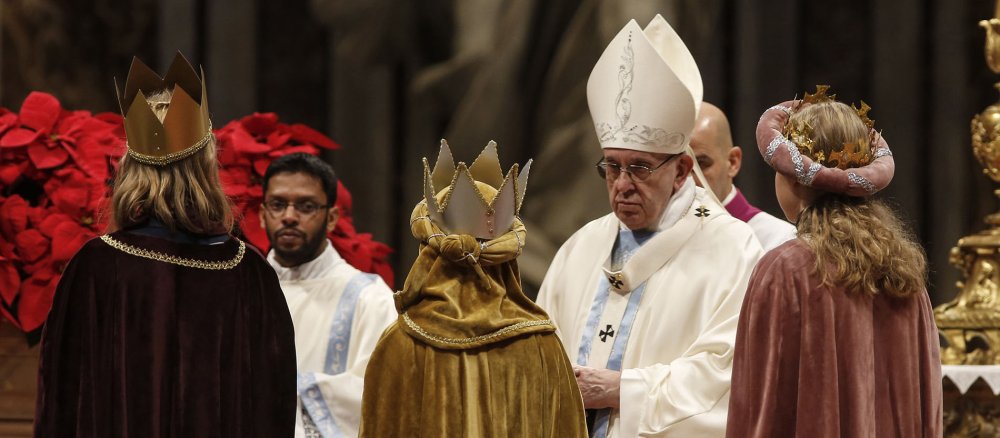 Papst Franziskus beim Empfang der Sternsinger am 1. Januar 2019