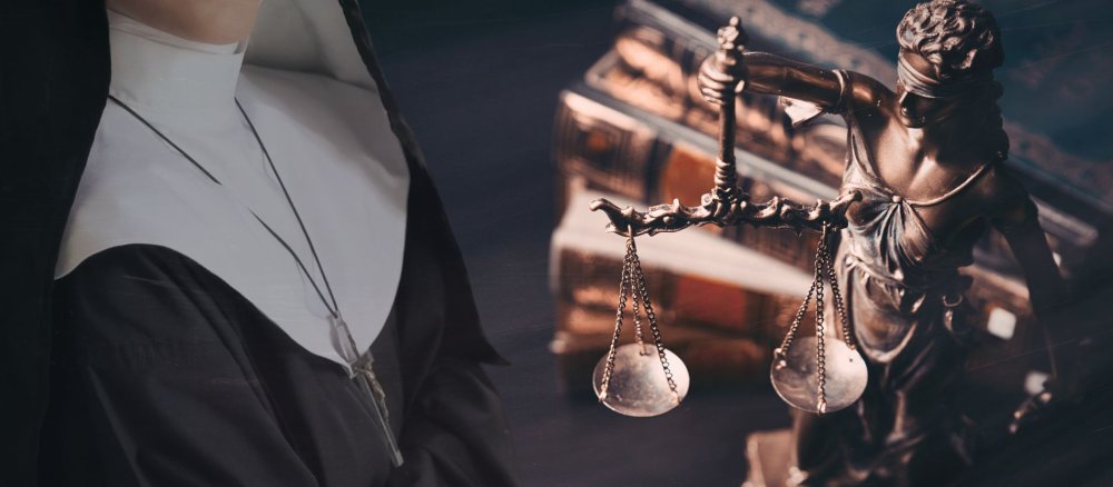 Ordensfrau und Justizia
