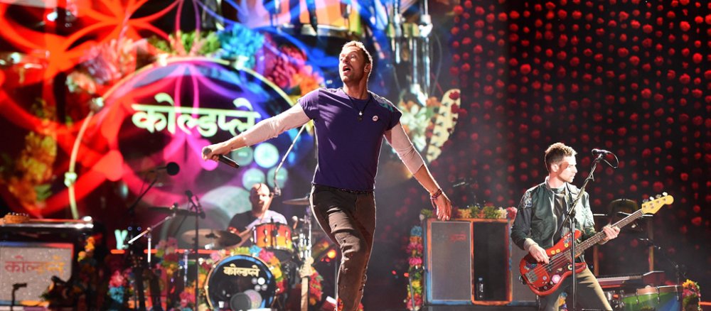 Sänger Chris Martin von der britischen Band Coldplay bei einem Konzert in Brisbane.