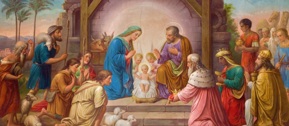 Die Heilige Familie im Stall vor den Toren Betlehems.