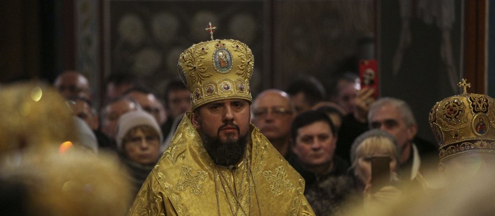 Der neugewählte Metropolit Epiphanius feierte am 16. Dezember 2018 zum ersten Mal als Oberhaupt der ukrainischen orthodoxen Kirche eine Messe im Kiewer Michaelsdom.