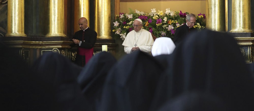 Papst Franziskus hält in Lima ein Morgengebet mit Frauen aus kontemplativen Orden.