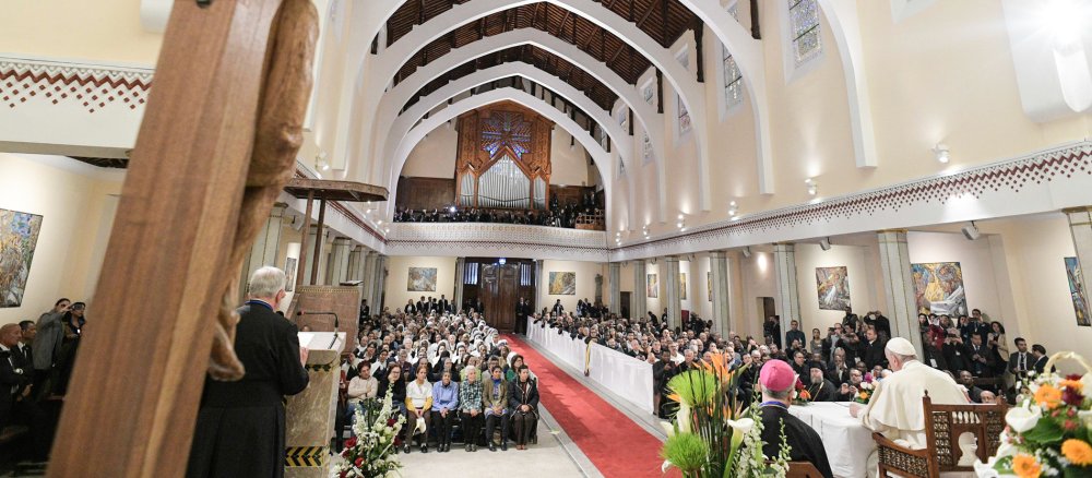 Papst Franziskus in der Kathedrale von Rabat