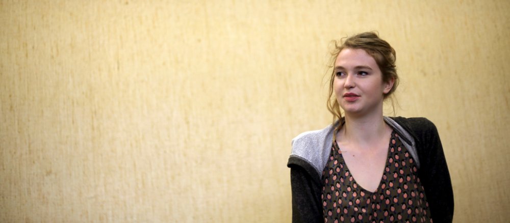 Femen-Aktivistin Josephine Witt bei ihrem Berufungsprozess in Köln.