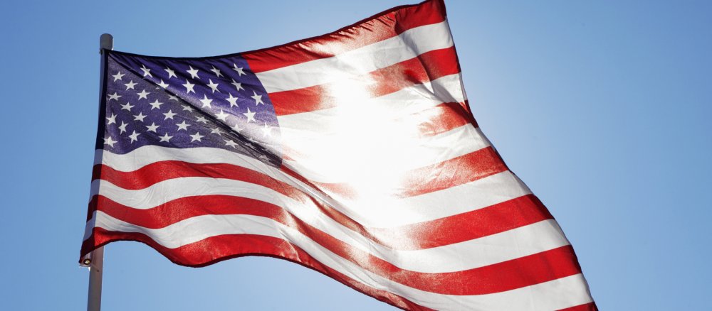 Die Flagge der Vereinigten Staaten von Amerika.
