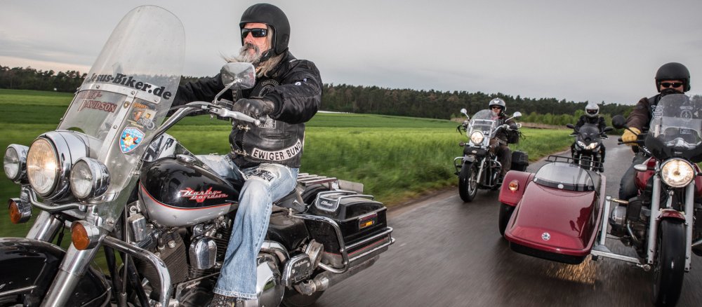Jesus Biker unterwegs