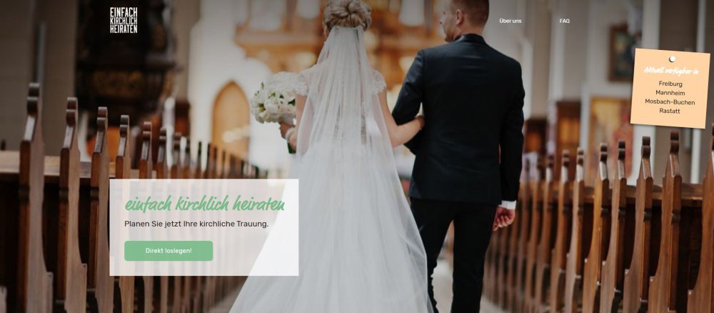 Screenshot der Website einfach-kirchlich-heiraten.de.