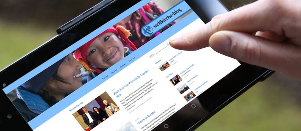 Der neue Weltkirche-Blog auf einem Smartphone.