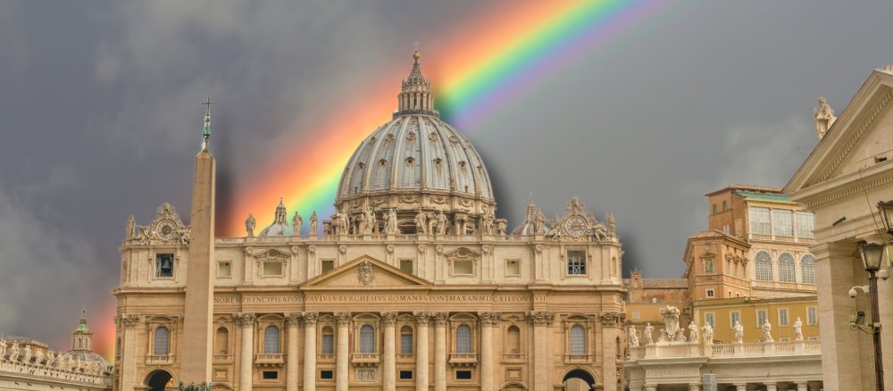 St Peter's Basilica with rainbow