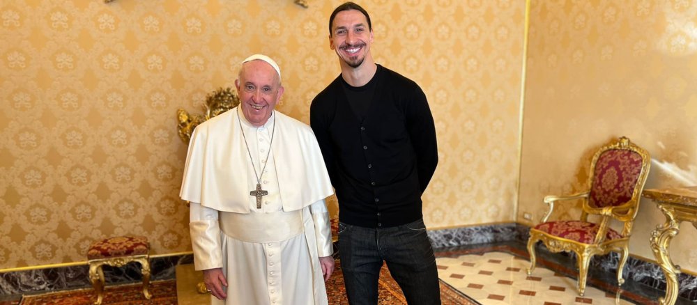 Zlatan Ibrahomovic und Papst Franziskus