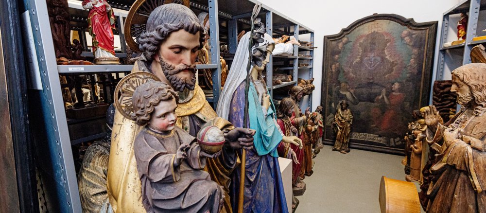 Das Kunstgutdepot im Bistum Erfurt.