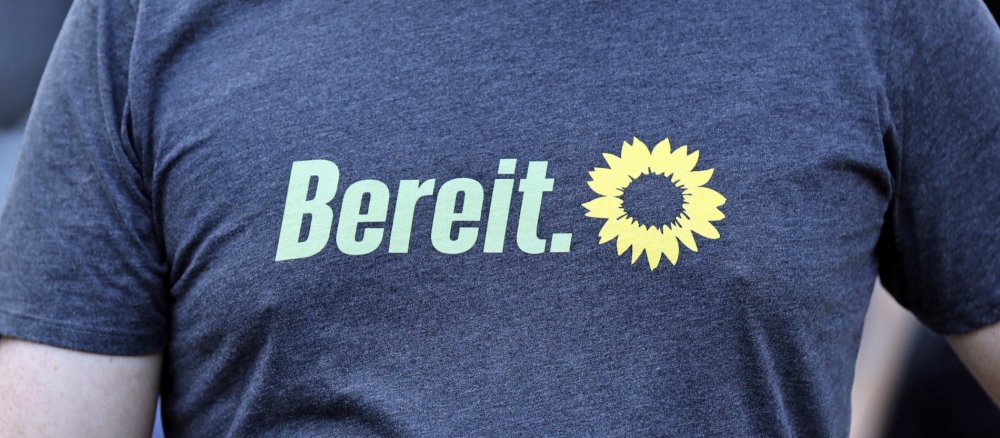Grünen-T-Shirt im Wahlkampf