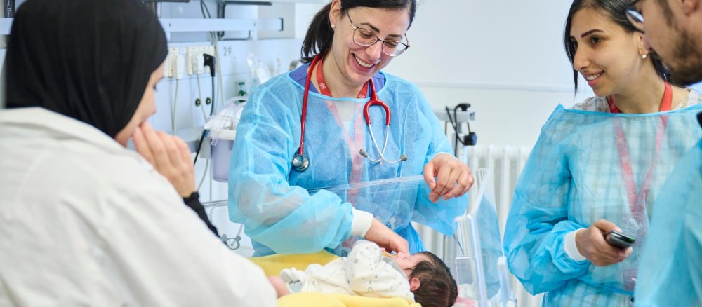 Scene at the Caritas Baby Hospital in Bethlehem