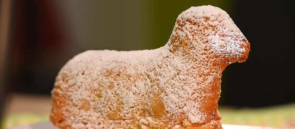 Ein gebackenen Osterlamm.