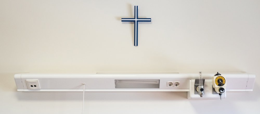 Cross on a wall in a hospital