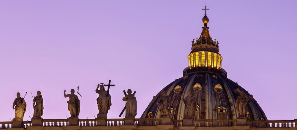 Dome of St Peter's Basilica in the evening light