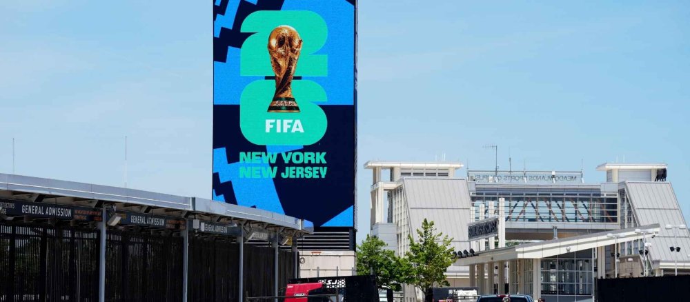Werbung zur Fußball-WM in New Jersey