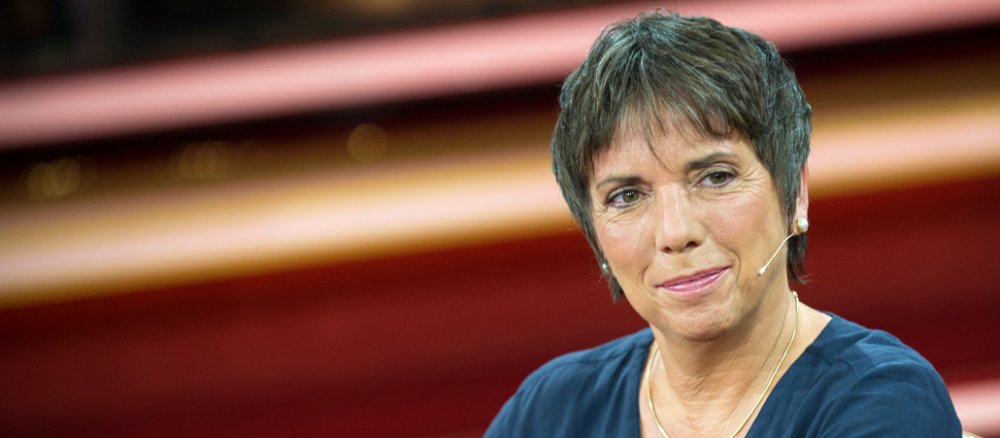 Die lutherische Theologin und "Lutherbotschafterin" Margot Käßmann bei einer Talkshow.