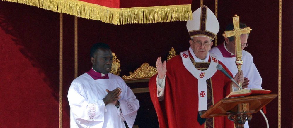 Palmsonntagsgottesdienst mit Papst Franziskus am 24. März 2013 auf dem Petersplatz in Rom.