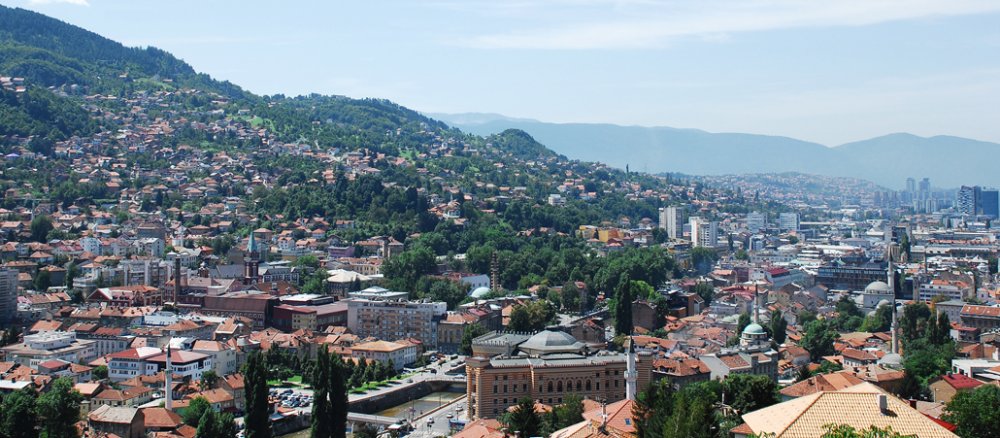 Die Hauptstadt Bosnien und Herzegowinas Sarajevo.