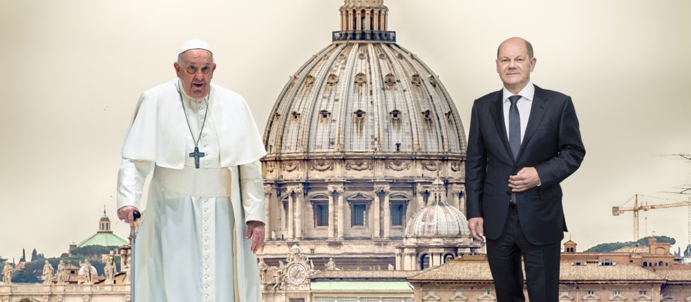Papst Franziskus und Olaf Scholz