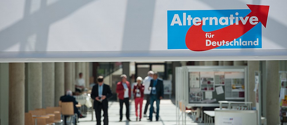 Werbeplakat der Anti-Euro-Partei "Alternative für Deutschland" in Lüneburg.