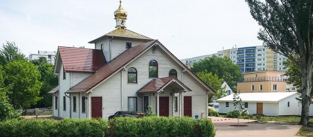Kirche der Russischen Orthodoxen Gemeinde im Stadtbezirk von Berlin Marzahn-Hellersdorf