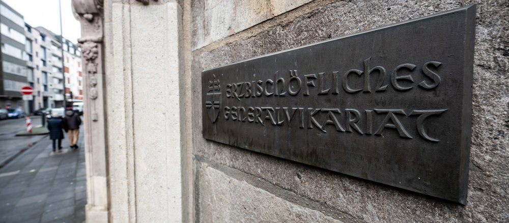 Sign at the entrance to the Archbishop's Vicariate General of Cologne