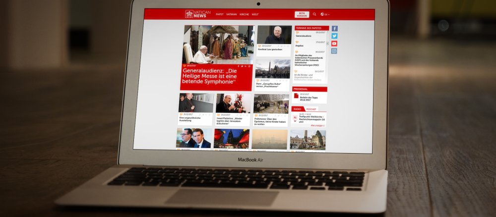 Screenshot einer Website des Vatikan.