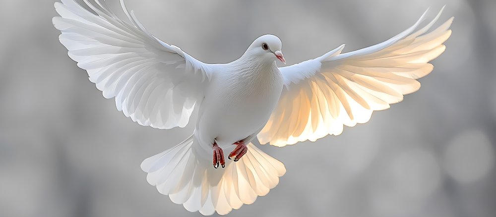 Eine weiße Taube als Symbol für den Heiligen Geist.