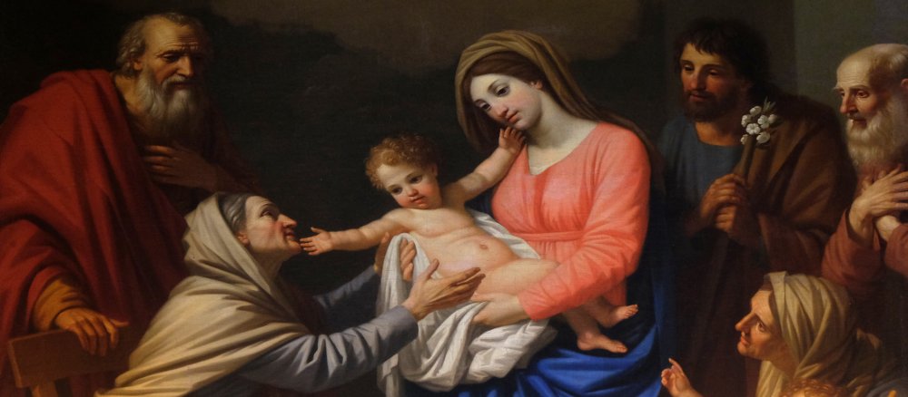 Die Heilige Anna betet das Jesus-Kind an
