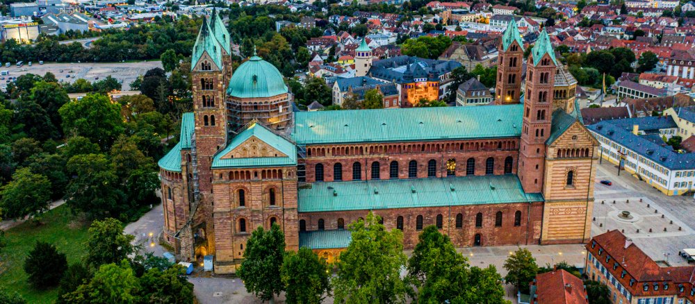 Eine Luftaufnahme des Speyerer Doms