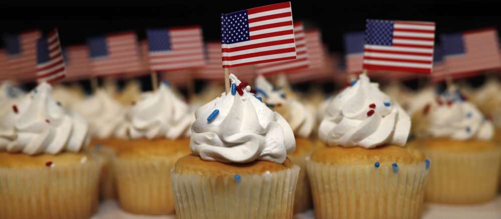 Cupcakes mit US-Flaggen