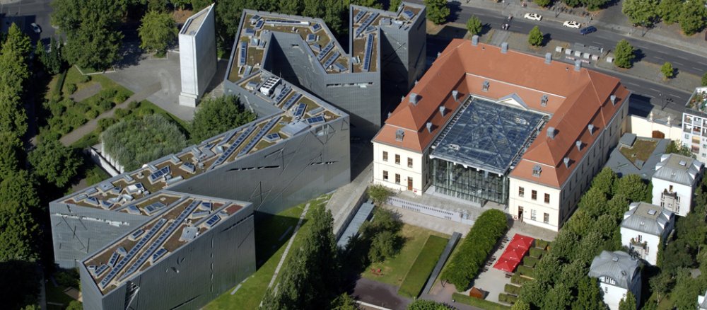 Luftaufnahme Jüdisches Museum Berlin, Altbau und Libeskind-Bau