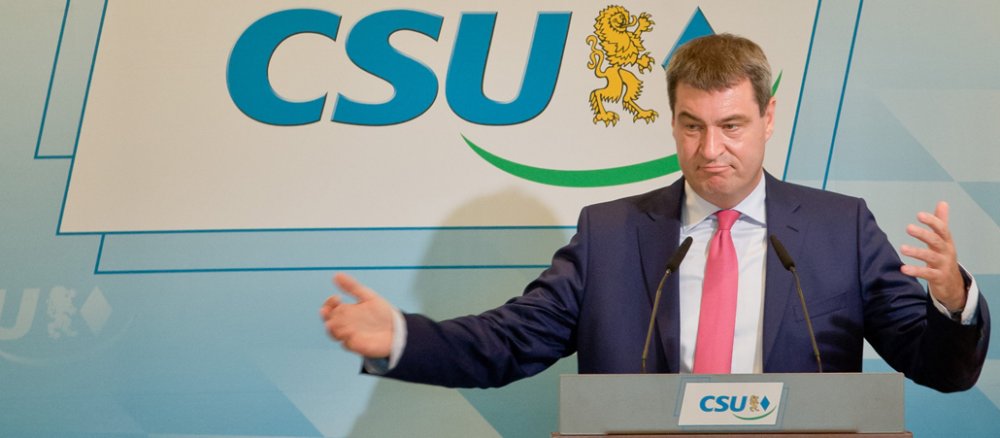Der bayerische Finanzminister Markus Söder bei einer Parteiveranstaltung der CSU in Nürnberg.