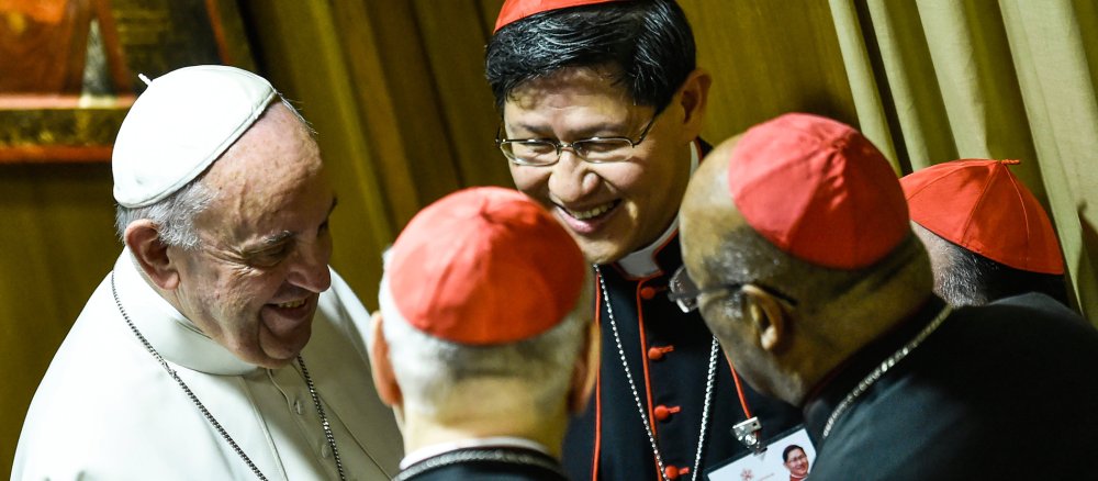 Sitzung der Weltbischofssynode zu Ehe und Familie mit Papst Franziskus am 5. Oktober 2015 in der Synodenaula Paul VI. im Vatikan.