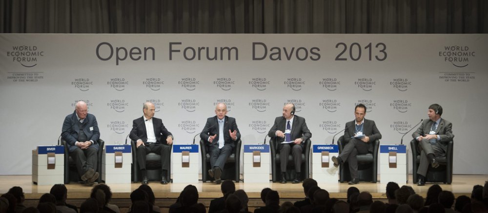 Eine Diskussionsveranstaltung beim Weltwirtschaftforum 2013 in Davos.