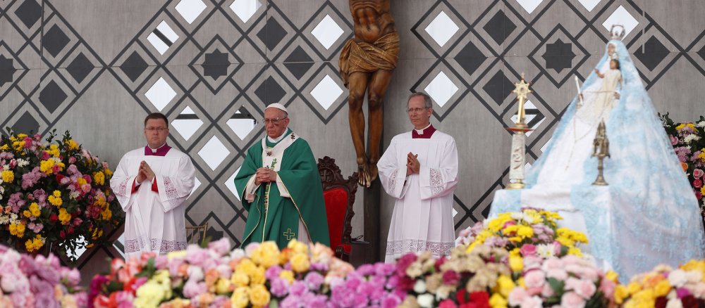 Papst Franziskus während des Gottesdienstes.