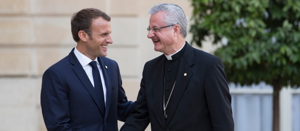 The two co-Princes of Andorra: French President Emmanuel Macron and the Bishop of Urgell, Joan Enric Vives