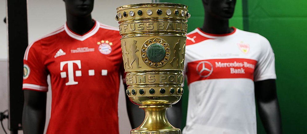 Der DFB-Pokal vor dem Finale 2013 in Berlin zwischen Bayern München und dem VfB Stuttgart.