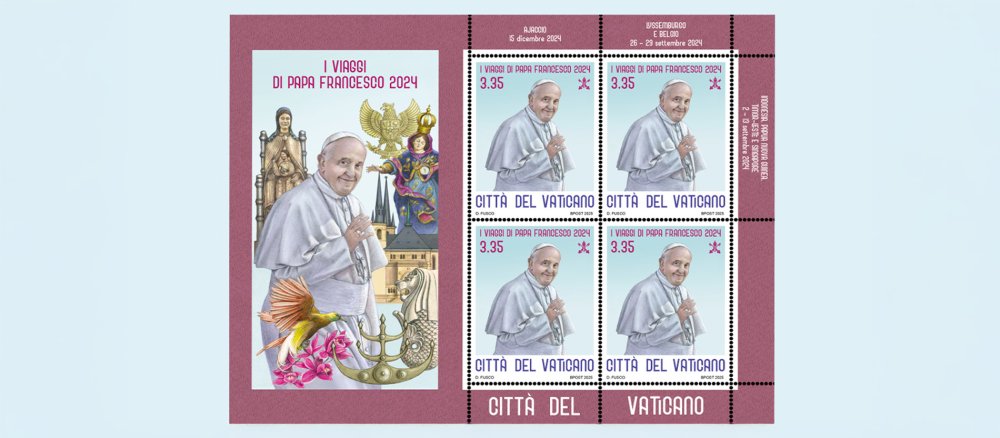 Die letzten Vatikan-Briefmarken zeigen Papst Franziskus mit Motiven seiner letzten Reisen