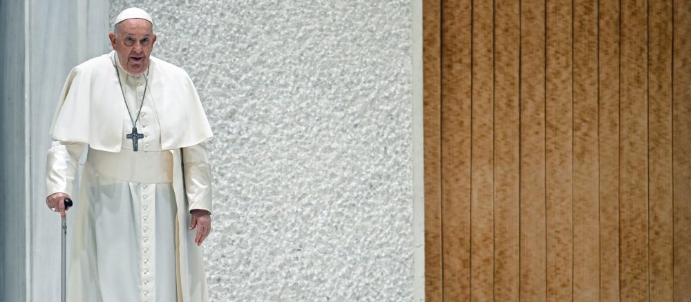 Pope Francis with walking stick