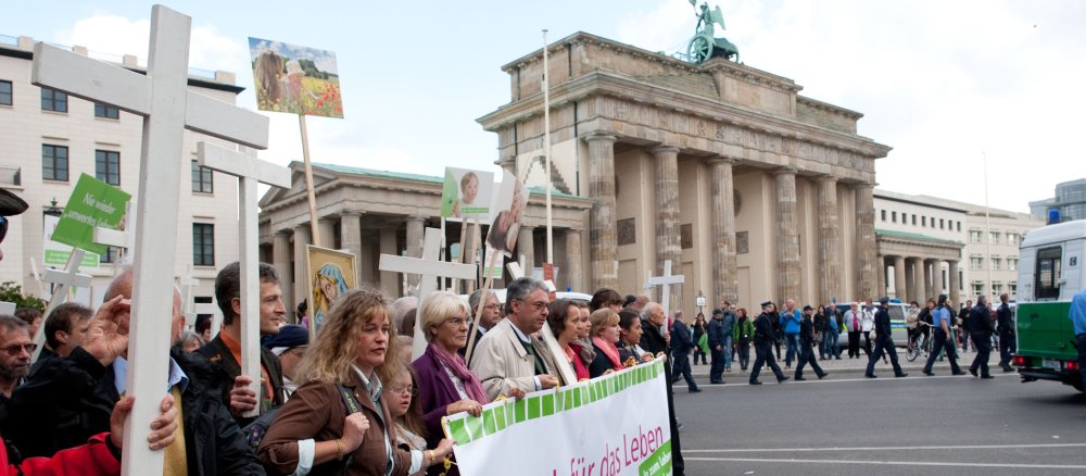 Teilnehmer beim "Marsch für das Leben" 2013 in Berlin.